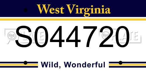 S044720 West Virginia License Plate