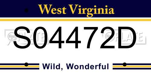 S04472D West Virginia License Plate