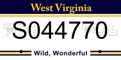 S044770 West Virginia License Plate