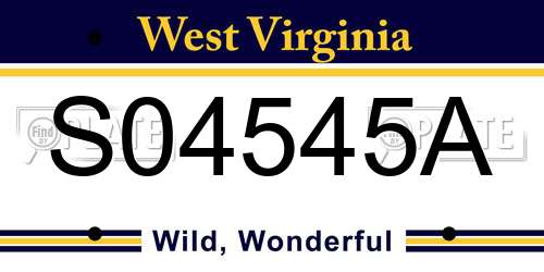 S04545A West Virginia License Plate