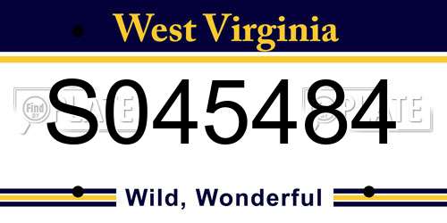S045484 West Virginia License Plate