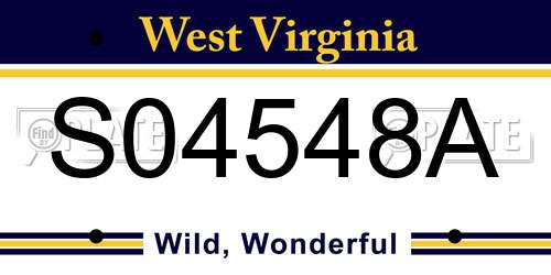 S04548A West Virginia License Plate