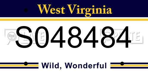 S048484 West Virginia License Plate