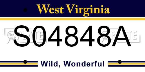 S04848A West Virginia License Plate