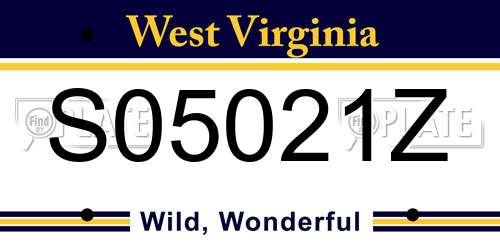 S05021Z West Virginia License Plate
