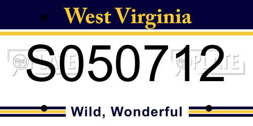 S050712 West Virginia License Plate
