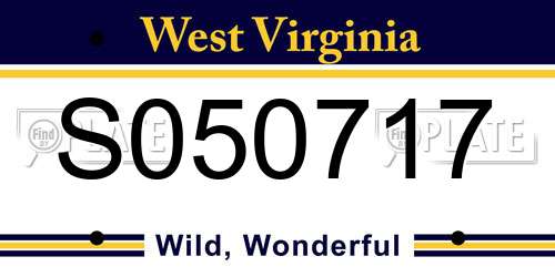 S050717 West Virginia License Plate