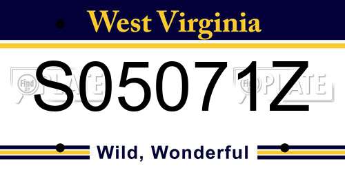 S05071Z West Virginia License Plate