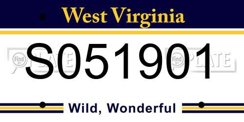 S051901 West Virginia License Plate