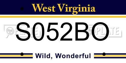 S052BO West Virginia License Plate