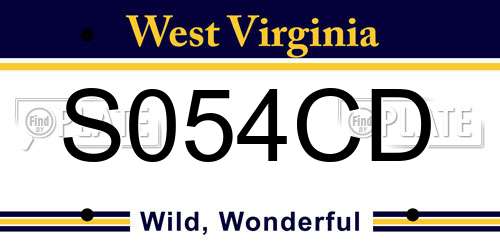 S054CD West Virginia License Plate