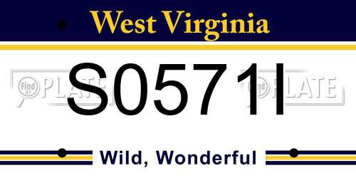 S0571I West Virginia License Plate