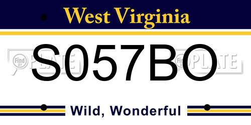 S057BO West Virginia License Plate