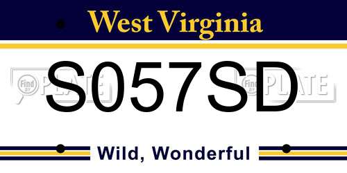 S057SD West Virginia License Plate