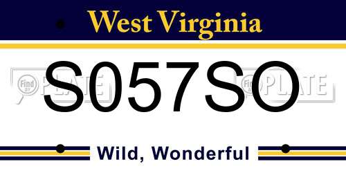 S057SO West Virginia License Plate