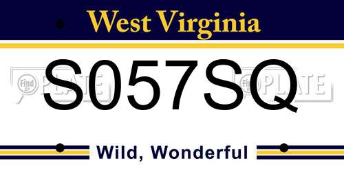 S057SQ West Virginia License Plate