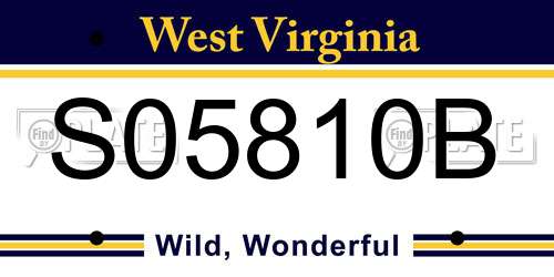 S05810B West Virginia License Plate