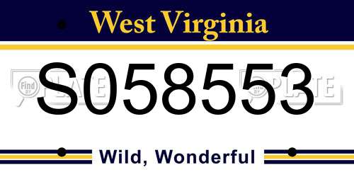 S058553 West Virginia License Plate