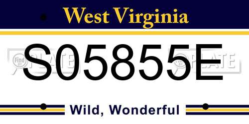 S05855E West Virginia License Plate
