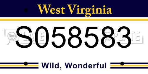 S058583 West Virginia License Plate