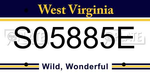 S05885E West Virginia License Plate