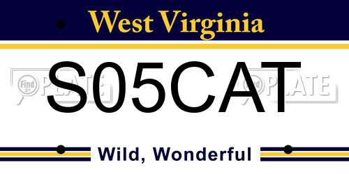 S05CAT West Virginia License Plate