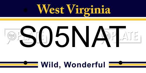 S05NAT West Virginia License Plate