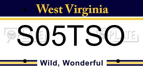 S05TSO West Virginia License Plate