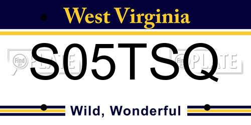 S05TSQ West Virginia License Plate