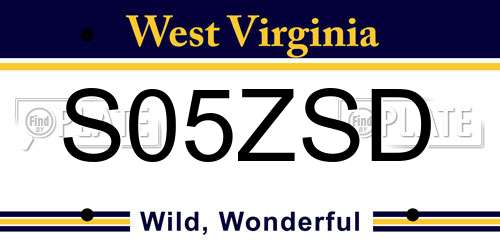 S05ZSD West Virginia License Plate