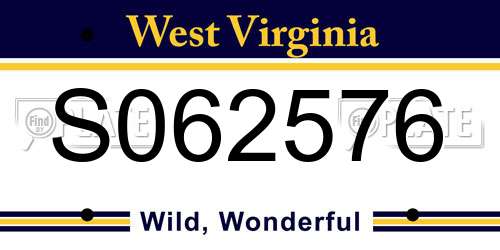 S062576 West Virginia License Plate
