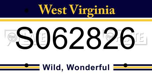 S062826 West Virginia License Plate