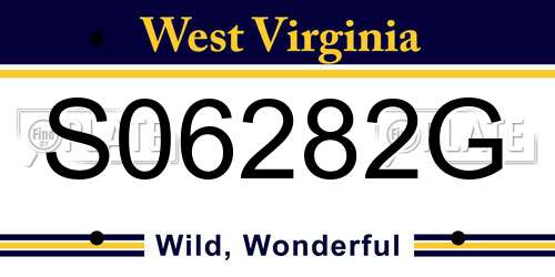 S06282G West Virginia License Plate