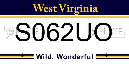 S062UO West Virginia License Plate