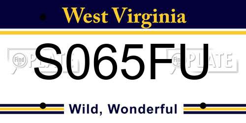 S065FU West Virginia License Plate