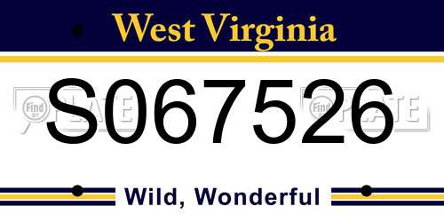 S067526 West Virginia License Plate
