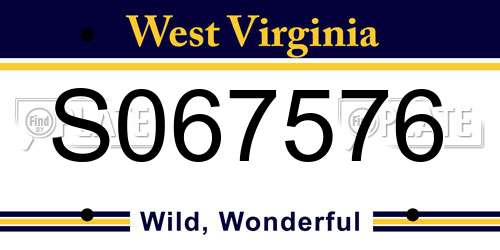 S067576 West Virginia License Plate