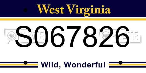 S067826 West Virginia License Plate