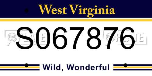 S067876 West Virginia License Plate
