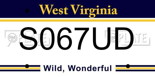 S067UD West Virginia License Plate