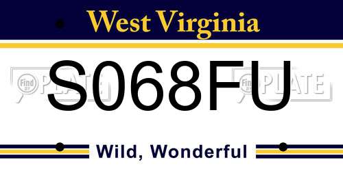 S068FU West Virginia License Plate