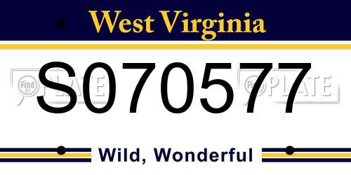 S070577 West Virginia License Plate