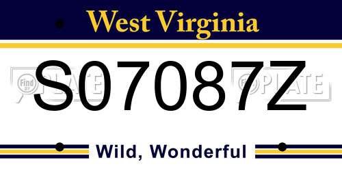 S07087Z West Virginia License Plate