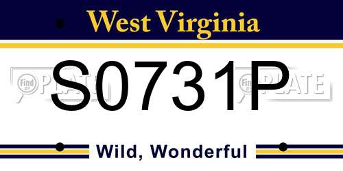 S0731P West Virginia License Plate