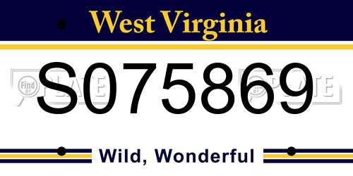 S075869 West Virginia License Plate