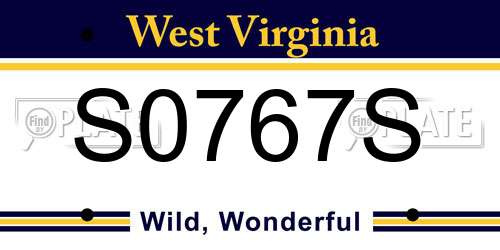 S0767S West Virginia License Plate
