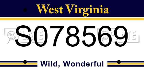 S078569 West Virginia License Plate