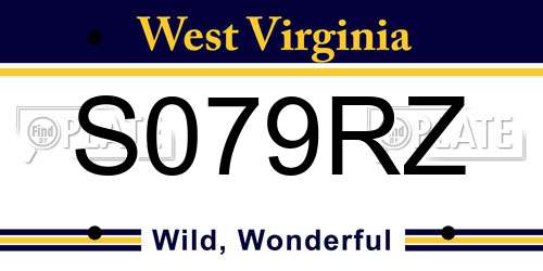 S079RZ West Virginia License Plate