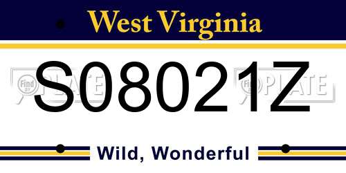 S08021Z West Virginia License Plate
