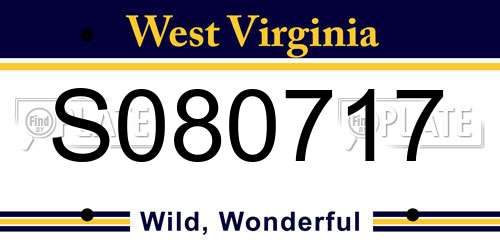 S080717 West Virginia License Plate